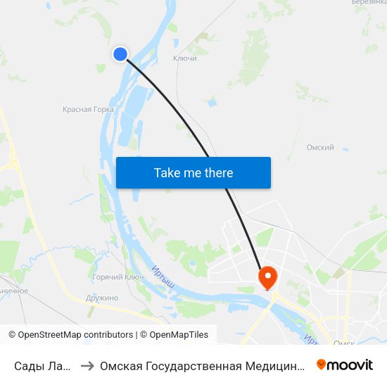 Сады Ландыш to Омская Государственная Медицинская Академия map