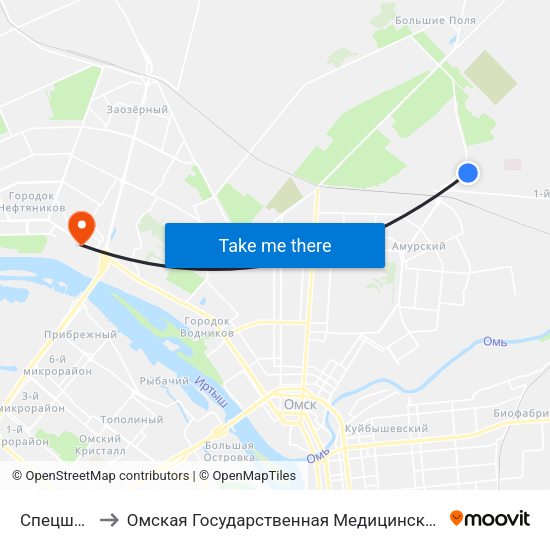 Спецшкола to Омская Государственная Медицинская Академия map