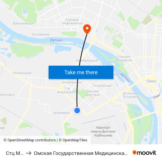 Стц Мега to Омская Государственная Медицинская Академия map