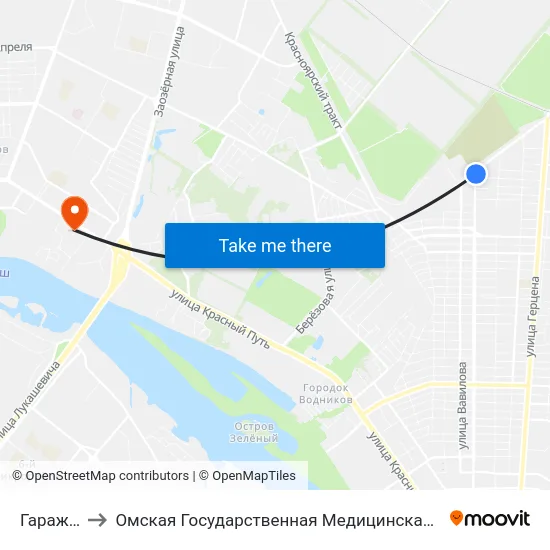 Гараж Цс to Омская Государственная Медицинская Академия map