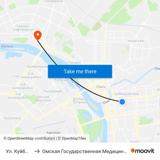 Ул. Куйбышева to Омская Государственная Медицинская Академия map