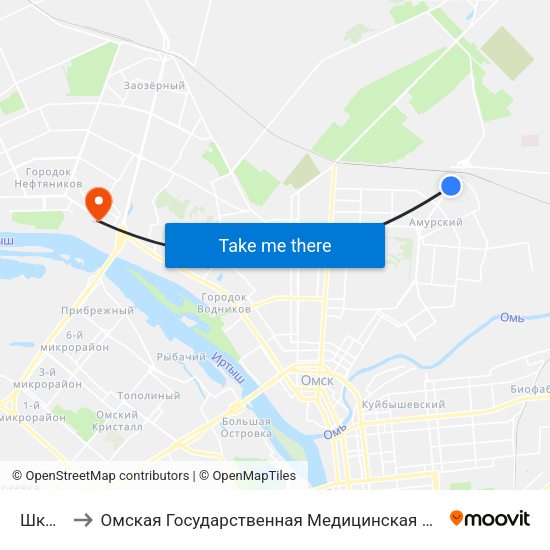 Школа to Омская Государственная Медицинская Академия map