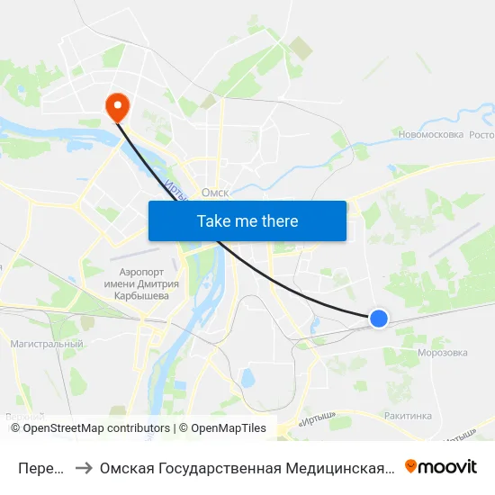Переезд to Омская Государственная Медицинская Академия map
