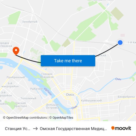 Станция Успешная to Омская Государственная Медицинская Академия map