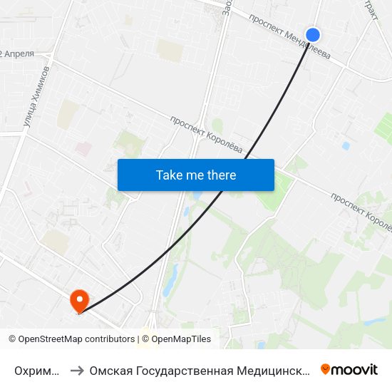 Охрименко to Омская Государственная Медицинская Академия map