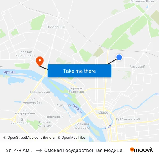 Ул. 4-Я Амурская to Омская Государственная Медицинская Академия map