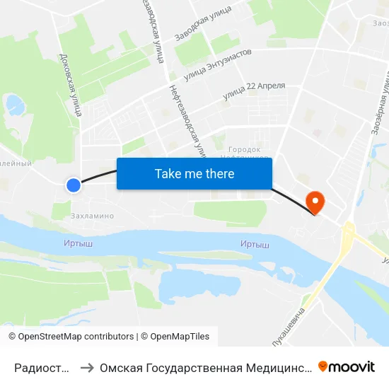 Радиостанция to Омская Государственная Медицинская Академия map