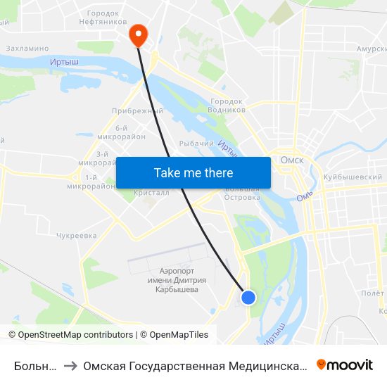 Больница to Омская Государственная Медицинская Академия map