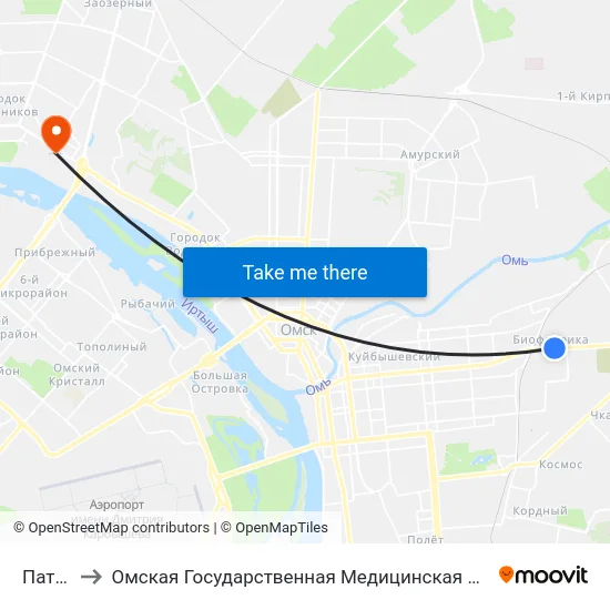 Патп-1 to Омская Государственная Медицинская Академия map