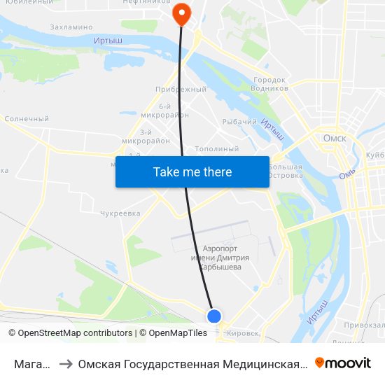 Магазин to Омская Государственная Медицинская Академия map