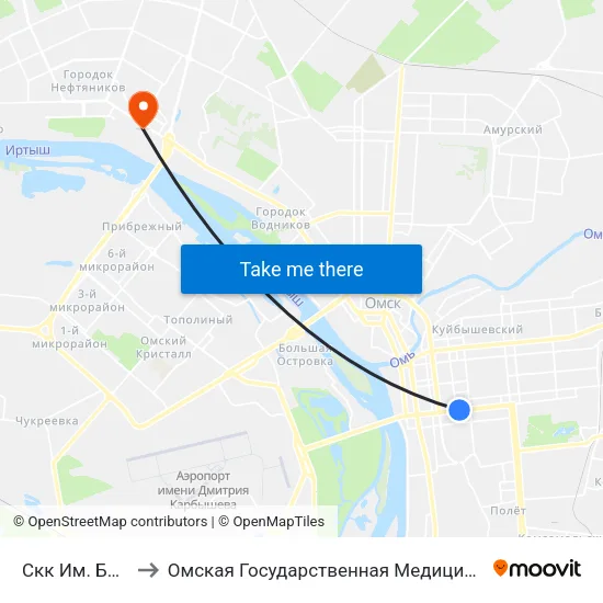 Скк Им. Блинова to Омская Государственная Медицинская Академия map