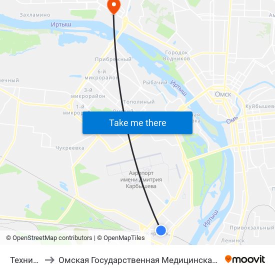 Техникум to Омская Государственная Медицинская Академия map