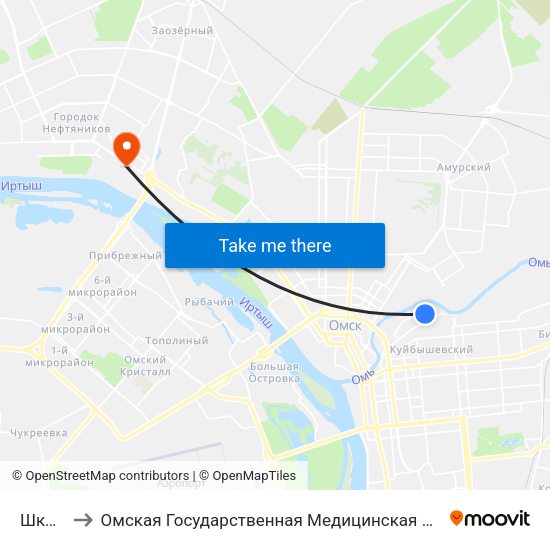 Школа to Омская Государственная Медицинская Академия map