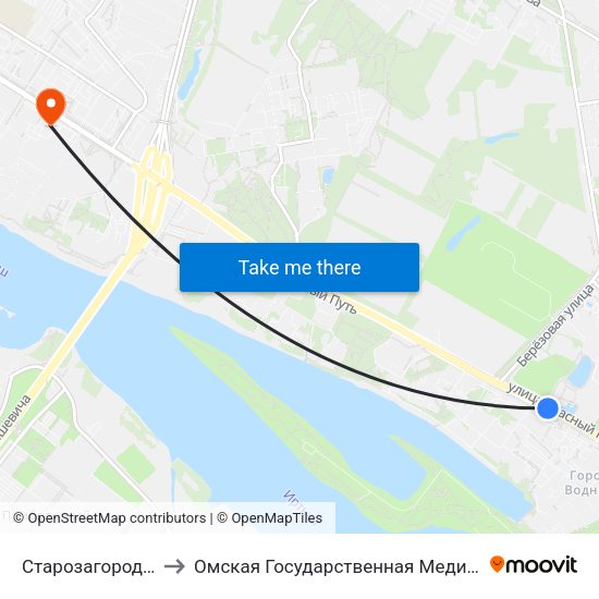 Старозагородная Роща to Омская Государственная Медицинская Академия map