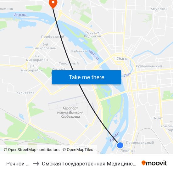 Речной Порт to Омская Государственная Медицинская Академия map
