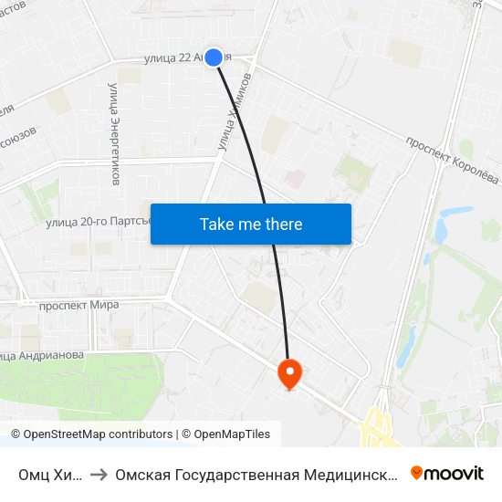 Омц Химик to Омская Государственная Медицинская Академия map