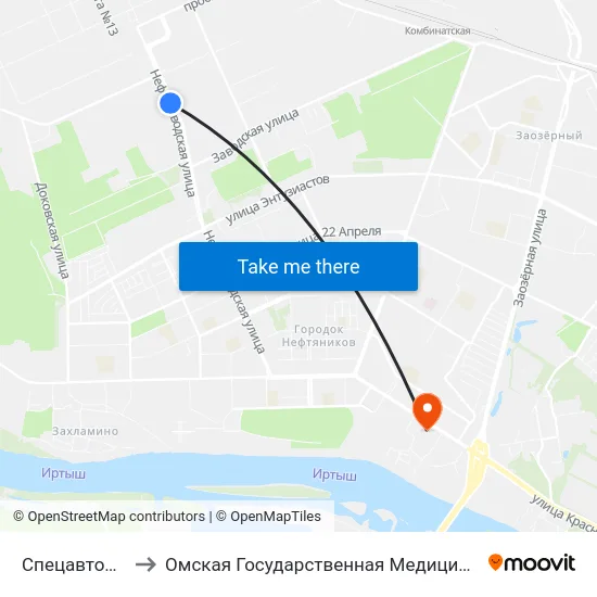 Спецавтоматика to Омская Государственная Медицинская Академия map