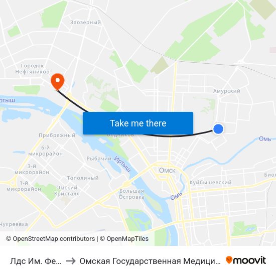 Лдс Им. Фетисова to Омская Государственная Медицинская Академия map