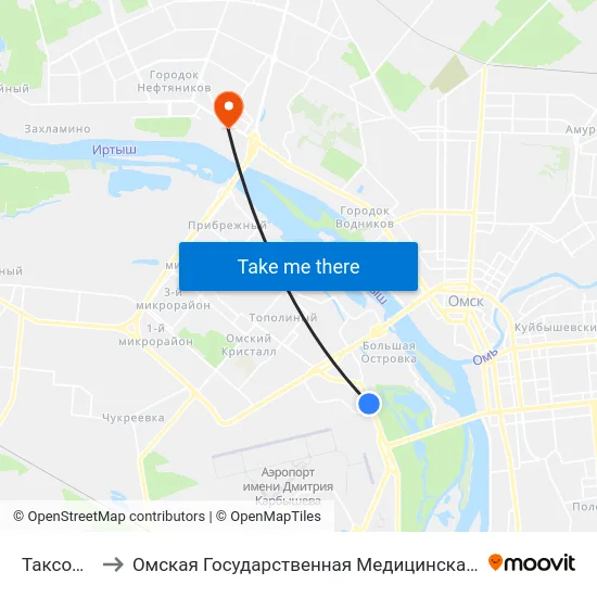 Таксопарк to Омская Государственная Медицинская Академия map