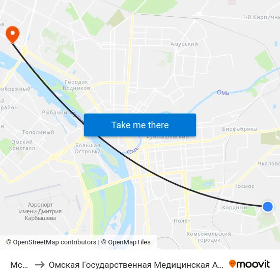 Мсч-9 to Омская Государственная Медицинская Академия map