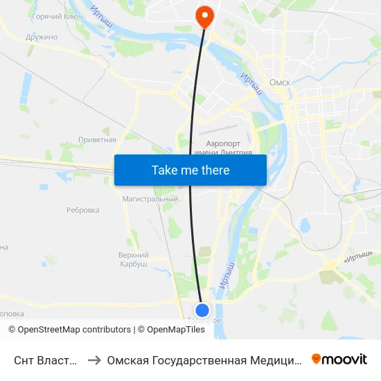 Снт Власть Труда to Омская Государственная Медицинская Академия map