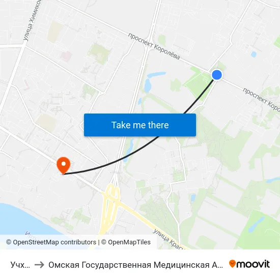 Учхоз to Омская Государственная Медицинская Академия map