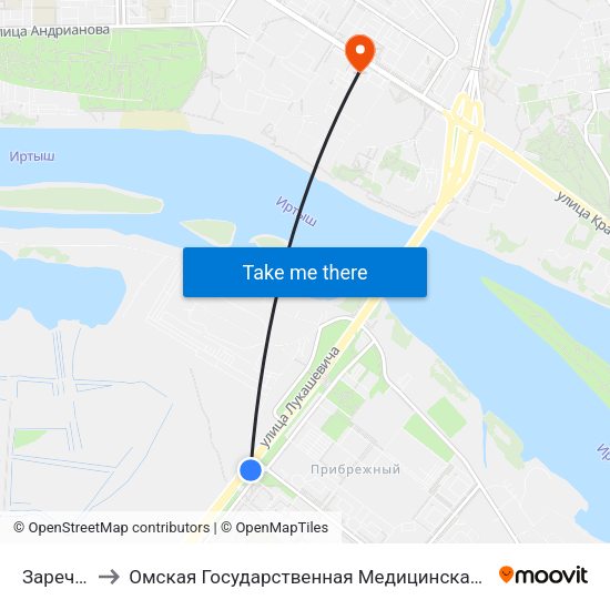 Заречная to Омская Государственная Медицинская Академия map