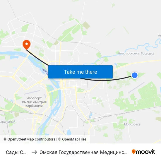 Сады Спектр to Омская Государственная Медицинская Академия map