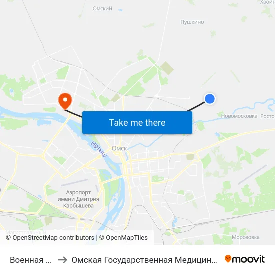 Военная Часть to Омская Государственная Медицинская Академия map