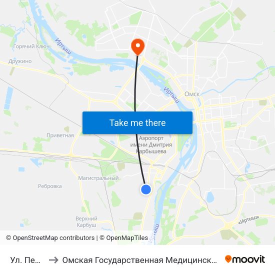 Ул. Перова to Омская Государственная Медицинская Академия map