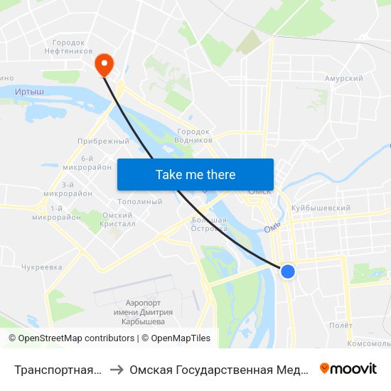 Транспортная Академия to Омская Государственная Медицинская Академия map