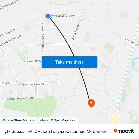 Дк Звездный to Омская Государственная Медицинская Академия map