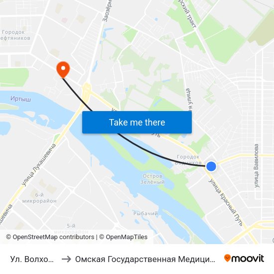 Ул. Волховстроя to Омская Государственная Медицинская Академия map