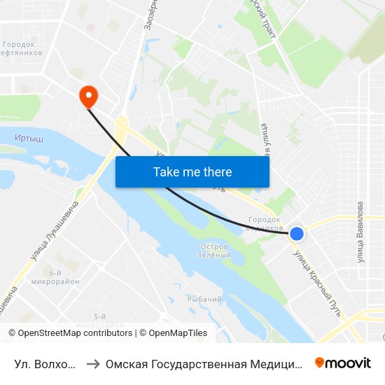 Ул. Волховстроя to Омская Государственная Медицинская Академия map
