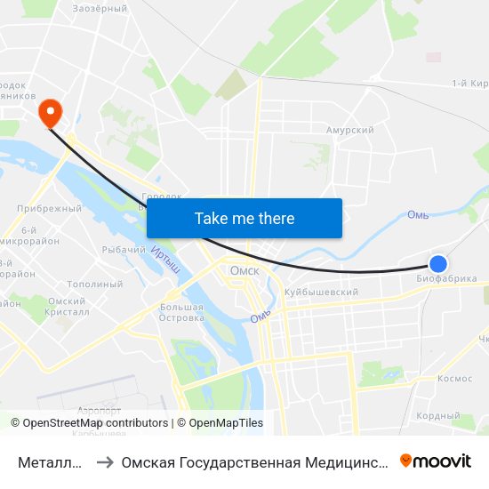 Металлобаза to Омская Государственная Медицинская Академия map