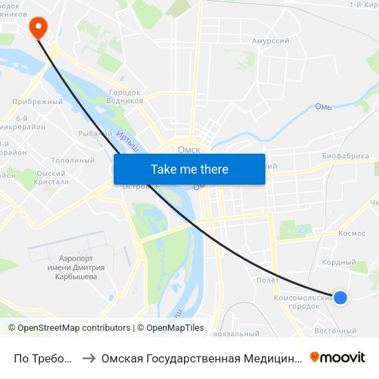 По Требованию to Омская Государственная Медицинская Академия map