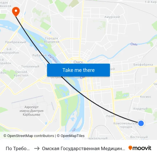 По Требованию to Омская Государственная Медицинская Академия map