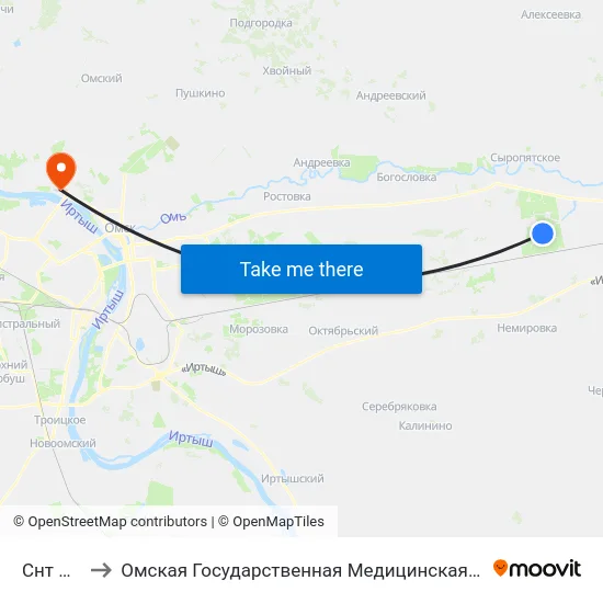 Снт Омь to Омская Государственная Медицинская Академия map