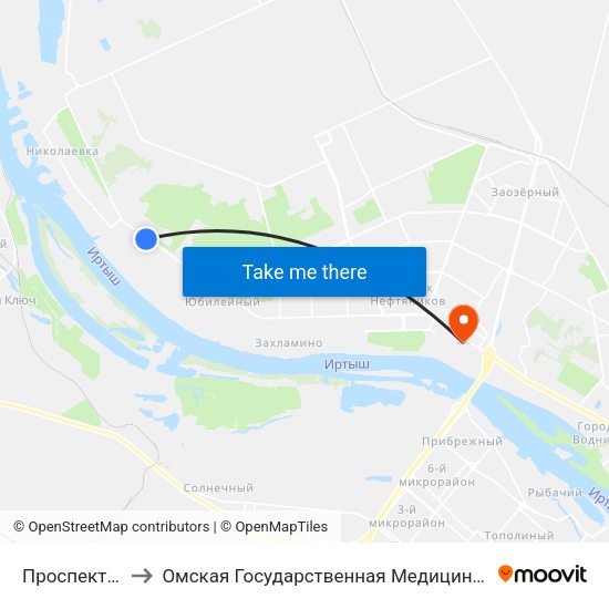 Проспект Мира to Омская Государственная Медицинская Академия map
