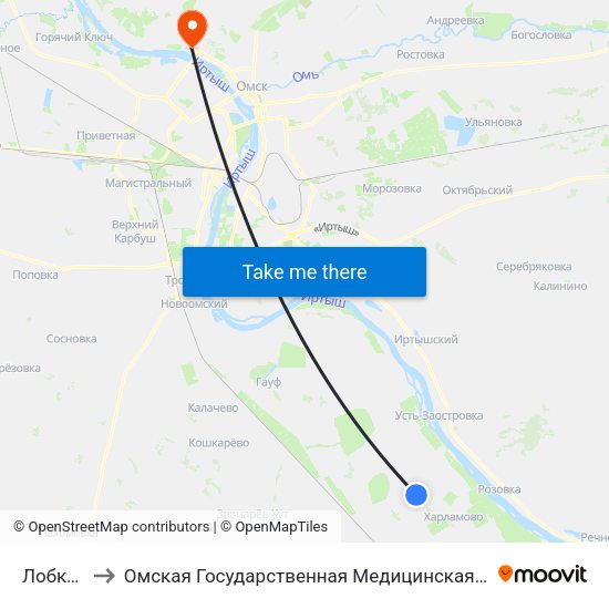 Лобково to Омская Государственная Медицинская Академия map
