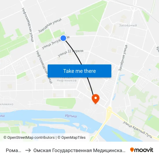 Ромашка to Омская Государственная Медицинская Академия map