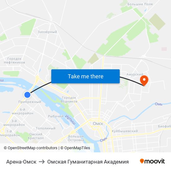 Арена-Омск to Омская Гуманитарная Академия map