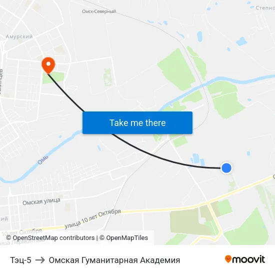 Тэц-5 to Омская Гуманитарная Академия map