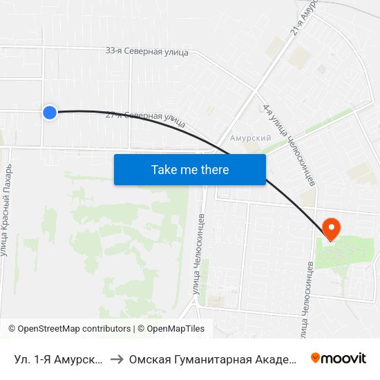 Ул. 1-Я Амурская to Омская Гуманитарная Академия map
