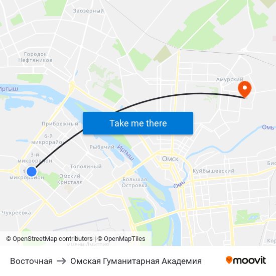 Восточная to Омская Гуманитарная Академия map