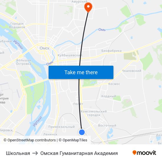 Школьная to Омская Гуманитарная Академия map