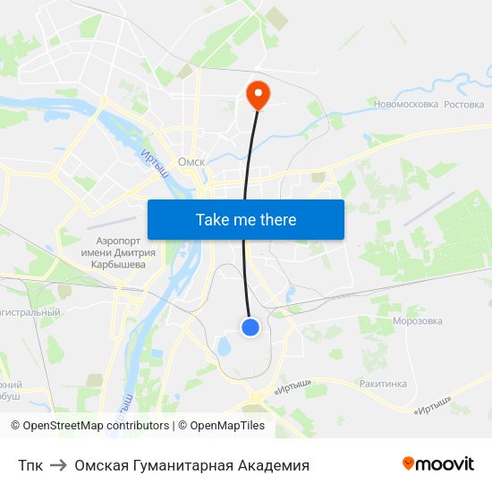 Тпк to Омская Гуманитарная Академия map
