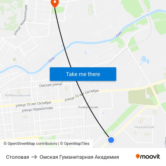 Столовая to Омская Гуманитарная Академия map