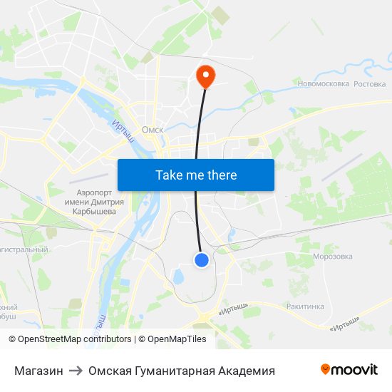 Магазин to Омская Гуманитарная Академия map