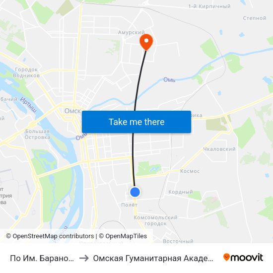 По Им. Баранова to Омская Гуманитарная Академия map